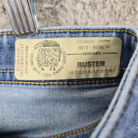 Diesel Jeans Men's Blue Denim Buster Button Fly Stretch Flex Casual Size 28x30 - Picture 7 of 13